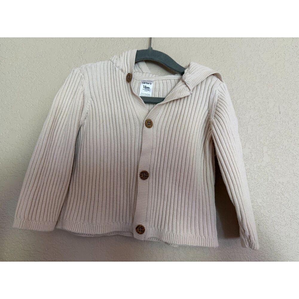 Carter's cream colored hoodie size 18 months